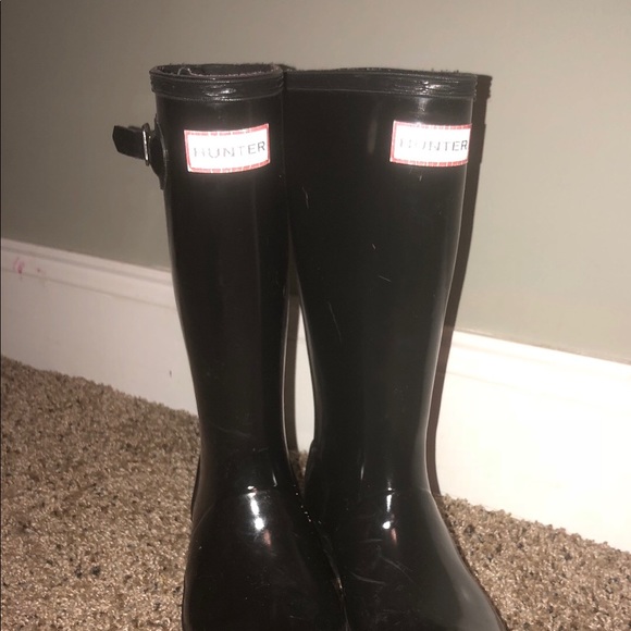 Youth Size 1 HUNTER Black Rainboots - Picture 2 of 3